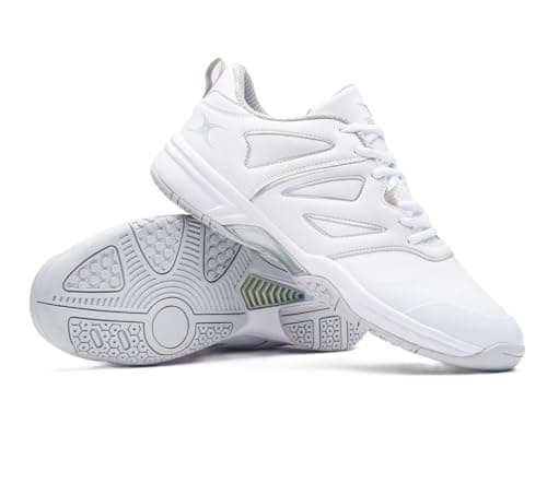 Image of Gilbert Volt Junior Netball Court Trainers Shoes - White Grey (UK Footwear Size System, Big Kid, Women, Numeric, Medium, 5.5)