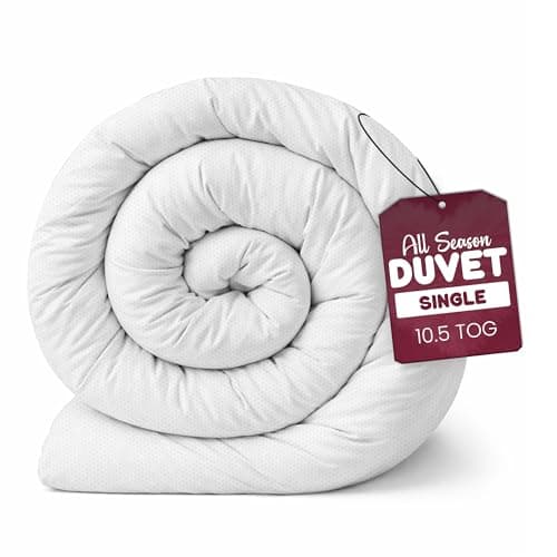 Image of Rohi Anti Allergy Single Duvet 10.5 Tog – All Season Duvets – Soft & Breathable Luxurious Hollowfibre Quilt with Corvin Cover – Midweight Comforter Single Bed Duvet (All Season)