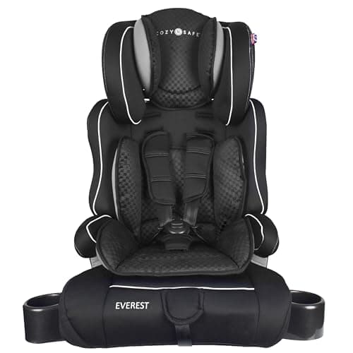 Image of Cozy N Safe Everest Group 1/2/3 Car Seat 9-36kg, Convertible Baby Toddler Child Car Seat, High Back Booster, Forward Facing, Kids Car Seat 9 Months to 12 Years (Black/Grey)