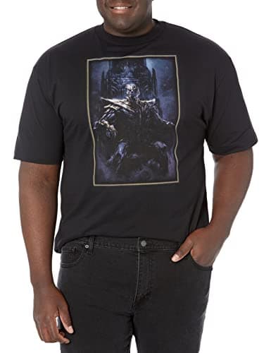 Image of Marvel Big & Tall Classic Thanos Throne Men's Tops Short Sleeve Tee Shirt, Black, 5XL Big Tall