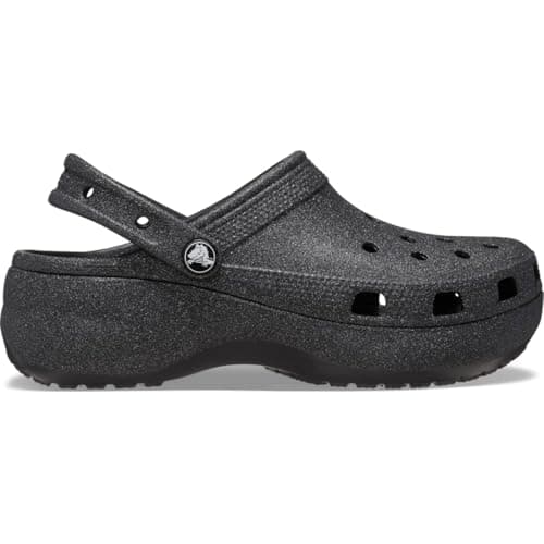 Image of Crocs Women, Classic Platform Glitter Clog W, Black, 7 UK Women