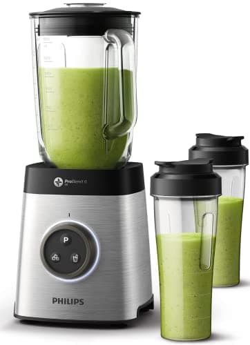 Image of Philips Avance Collection High-Speed Blender, ProBlend 6 3D Technology, 1400 W Motor, 2L Capacity Jar, Adjustable Speed, with 2 BPA-free Tritan tumblers (HR3655/01)