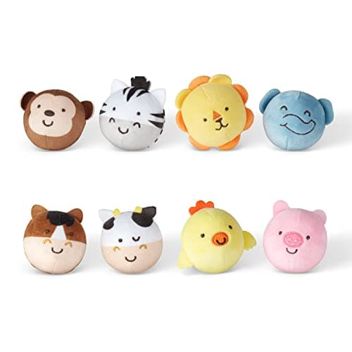 Image of Melissa & Doug Rollables Safari and Farm Friends Infant and Toddler Toy 2-Pack