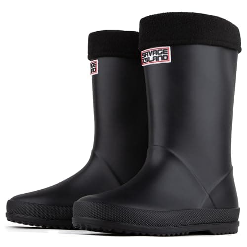 Image of Savage Island Kids Wellies Boys & Girls Waterproof Wellington Boots - Toddler & Children’s Rain Boots - Unisex Welly Shoes