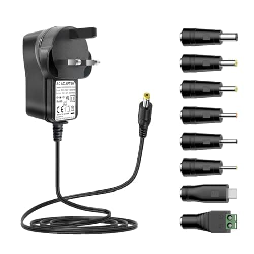 Image of Zolt 5V 3A Power Supply, AC DC 5V Power Adapter Transformer with 8 DC Plugs for Household Electronics, 15W Max.