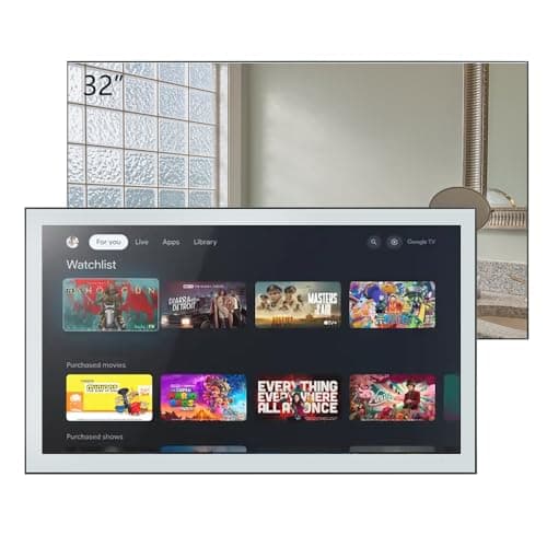 Image of Soulaca 32 inches Smart Mirror TV for Bathroom, 4K UHD, IPX6 Waterproof, Android OS, DVB-T/S/C Television for Bathroom, Voice Control with Wi-Fi & Bluetooth, 2026 The Latest Model