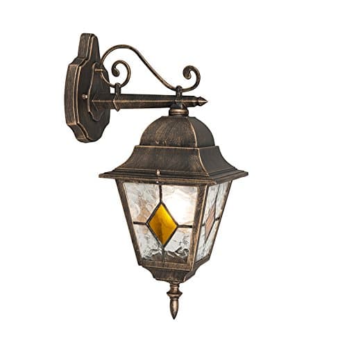 Image of Qazqa - Vintage Outdoor wall Lantern Bronze - Antigua Garden- - Country - Suitable for LED E27 | 1 Light - Steel Outdoor wall Light - Suitable for