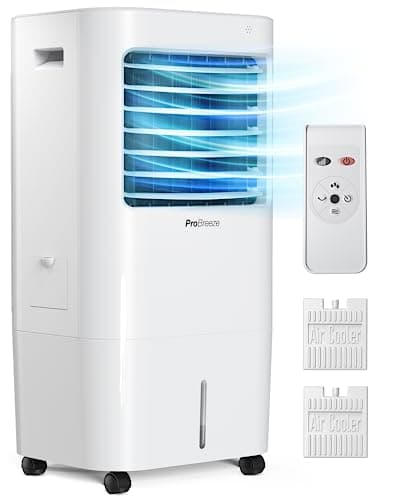 Image of Pro Breeze 4-in-1 Air Cooler with 10 Litre Capacity, Remote Control, 3 Fan Speeds & LED Display. Powerful Evaporative Air Cooler with Built-in 7.5 Hour Timer & Automatic Oscillation for Home & Office