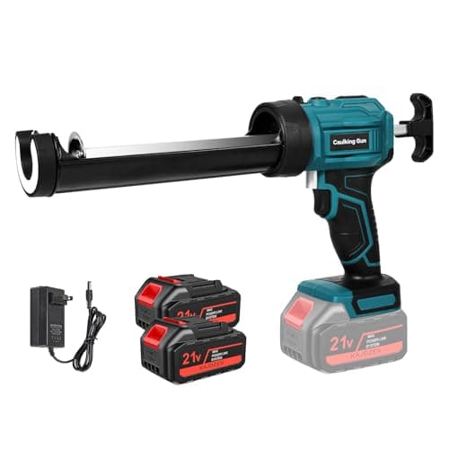Image of Cordless Caulking Gun for Makita 18V Battery, Silicone Sealant Gun with 2x2000mAh-Batteries, LED Light, 4 Adjustable Speed,Electric Caulking Gun for 300ml Cartridges for Sealing,Filling (A)