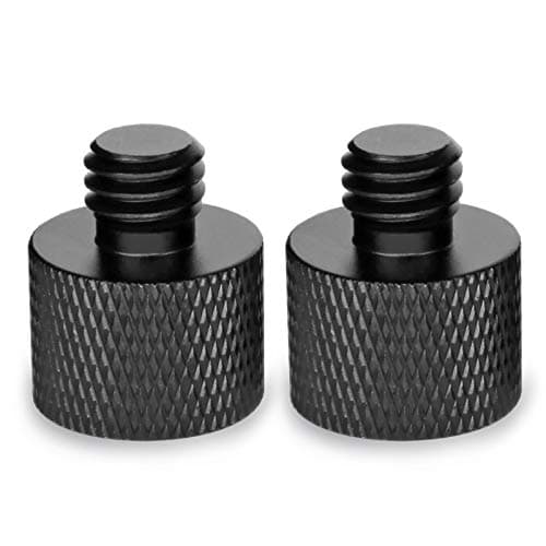 Image of Frgyee Mic Stand Adapter 5/8 Female to 3/8 Male Screw Adapter Thread for Microphone Stand Mount to Camera Tripod Adapter 2 Pack