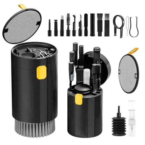 Image of Cleaning Kit, 20 in 1 Keyboard Laptop Pen Cleaner Kit, Computer Tech Cleaning, Electronic Screen Cleaner Multi-Tool for Cleaning Mobile Phones, MacBook, Earbuds,Camera Lens, Computer Monitor-(Black)