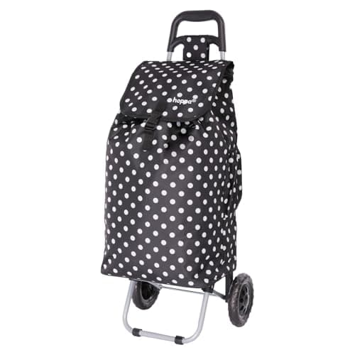 Image of Hoppa Shopping Trolley on Wheels, 57L Foldable Large Capacity 2 Wheel Grocery Granny Cart with Secure Lid & Side Pockets, Shopping Bags for the Elderly, Laundry, 30kg Limit Truck Trolley & Festivals