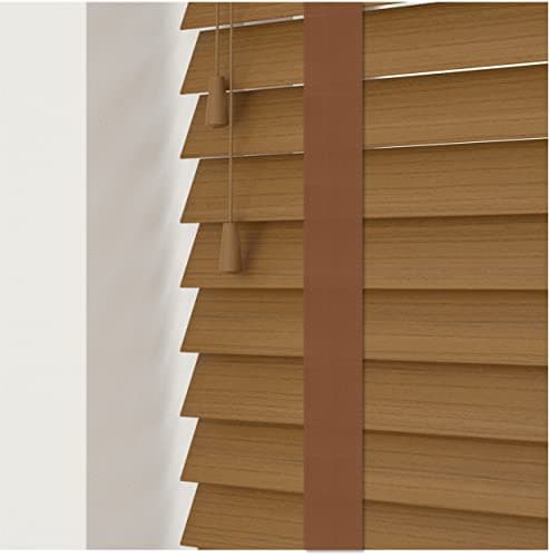 Image of Custom Made To Measure Faux Wood Fine Grain Venetian Blinds With Tapes (50mm Slats) (UpTo 240cm (Width) x 130cm (Length), Truffle)
