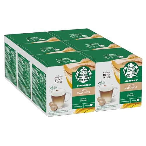 Image of STARBUCKS Latte Macchiato by NESCAFÉ Dolce Gusto, Velvety and Creamy Coffee, 72 Latte Macchiato Pods (6 packs)