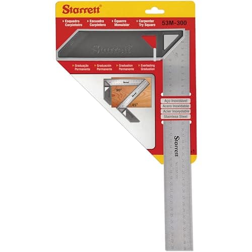 Image of Starrett K53M-300-S Carpenters Try Square for Woodworking – 300mm Metric Set Square