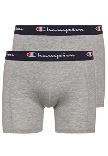 Image of Champion Mens Underwear Basics 2 Pk Boxer Briefs, Light Grey Melange, L UK