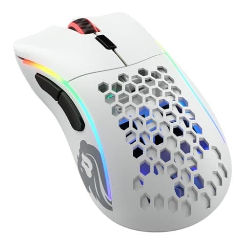 Image of GLORIOUS Gaming Model D- (Small) Wireless Gaming Mouse - 67g Superlight Honeycomb Design, RGB, Ergonomic, Lag Free 2.4GHz Wireless, Up To 71 Hours Battery - White
