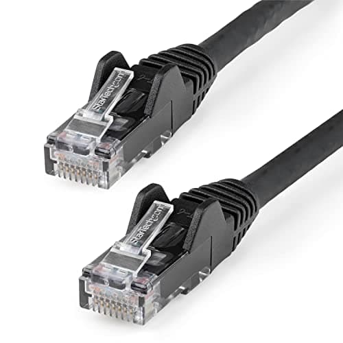 Image of StarTech.com 15m CAT6 Ethernet Cable - Black CAT 6 Gigabit Ethernet Wire -650MHz 100W PoE++ RJ45 UTP Category 6 Network/Patch Cord Snagless w/Strain Relief Fluke Tested UL/TIA Certified (N6PATC15MBK)