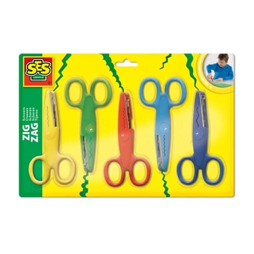Image of SES Creative 00839 Zigzag Scissors Set for Kids, 5 Patterns