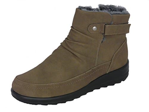 Image of Women's Faux Suede Fur Lined Boots Ladies Snug Warm Fashion Ankle Boots Size 3-8 (6 UK, Brown)