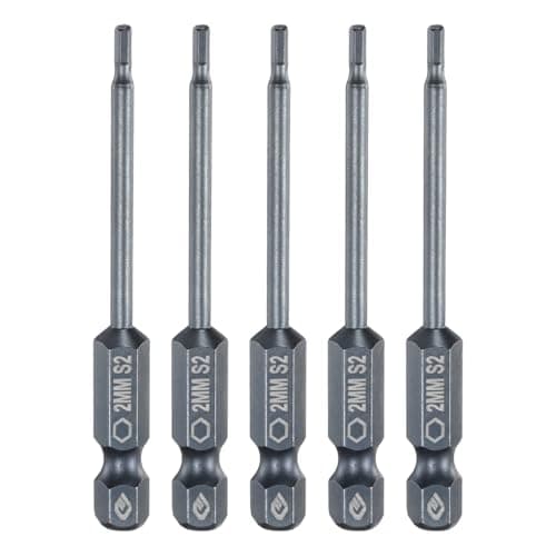Image of sourcing map 5pcs Flat Hex Head Screwdriver Bits H2 (2mm) Magnetic Tip 1/4" Hex Shank 65mm (2.6") Long S2 Steel Metric Hexagonal Screw Drivers Drill Bit Wrench Socket, Blue