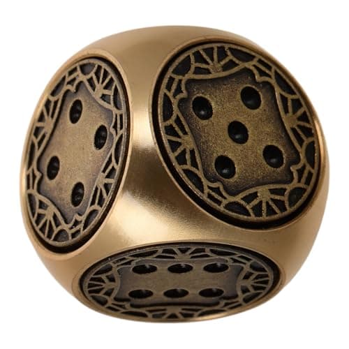 Image of Abaodam Retro Brass Dice Set 6-Sided Hand-Polished Metal Gaming Dice Creative for Board Game Accessories and Collectors