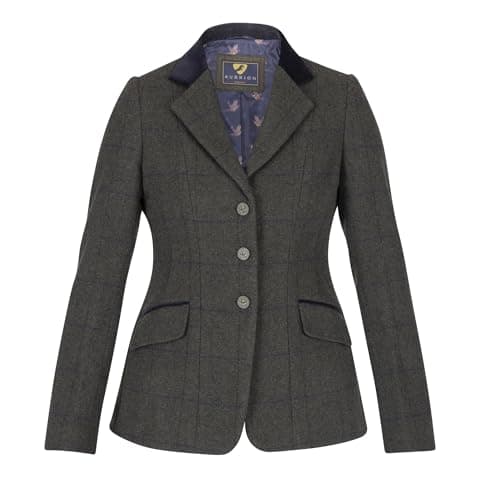 Image of Shires Aubrion Saratoga Womens Riding Jacket - Elm Green Check