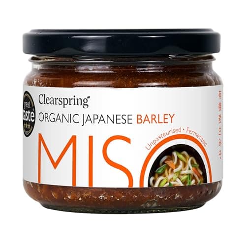 Image of Clearspring Organic Japanese Barley Miso Paste | Unpasteurised | 300g | Aged in Cedarwood Kegs | High in Protein | Vegan | Kosher