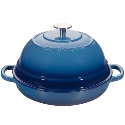 Image of EDGING CASTING Enameled Cast Iron Dutch Oven Pot with Lid, Round Bread Oven for Homemade Sourdough Bread Baking, 6 Quart, Lake Blue