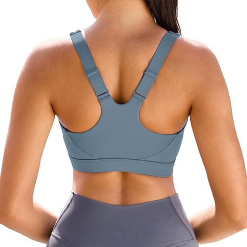 Image of Vorcy Adjustable Sports Bras for Women High Impact Sports Bras Padded Racerback High Support Bras Workout Bra Yoga Bra with Sewn-in Pad Blue