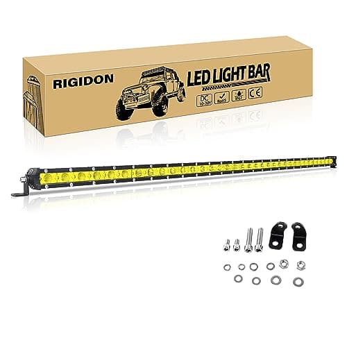 Image of RIGIDON 38 Inch 180W Amber LED Light Bar,Slim Single Light Bar Flood Spot Combo Beam Waterproof LED Work Light for Truck Boat Car ATV UTV SUV