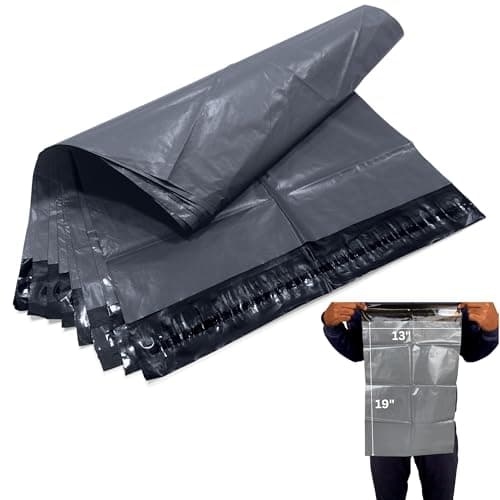 Image of JeeJaan® 500 Grey Parcel Bags 13" x 19" (330 x 480mm) Strong Poly Mailer Small Postage Mailing Bags Courier Shipping Postal Bags - Posting Packing Envelopes