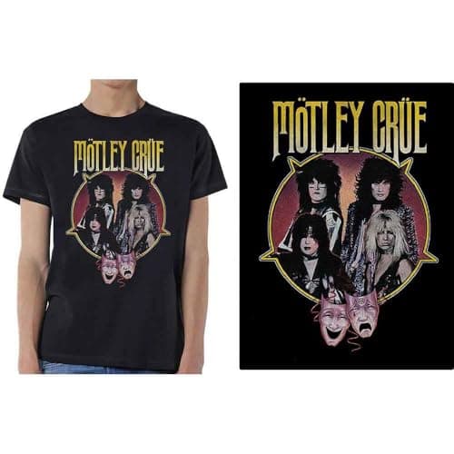 Image of Motley Crue T Shirt Theatre of Pain Pentagram Band Logo Official Mens Black #N/A