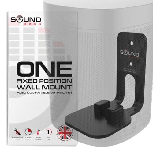 Image of Sound bass ONE, ONE Gen 2, ONE SL & Play:1 Wall Mount Bracket, Black, Compatible with Sonos ONE, ONE Gen 2, ONE SL & PLAY1 Speaker