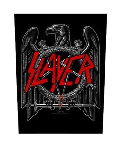 Image of Slayer Back Patch Black Eagle Band Logo Official Black 36cm x 29cm