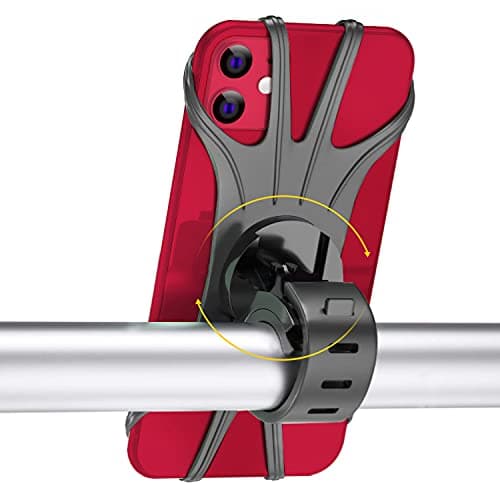 Image of TAIYUNWEI Bike Phone Holder, 360° Rotate&Adjustable Silicone Phone Holder,Bike Phone Mount Universal for 4-6.5" Phones,Compatible for iPhone/Huawei/Samsung Galaxy Series