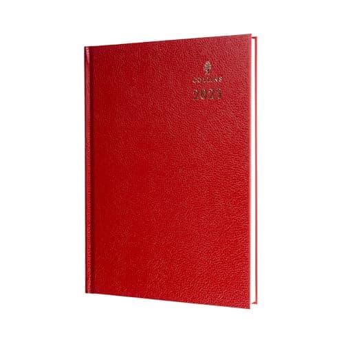 Image of Collins Standard Desk 2025 Diary for Professionals - A5 Day to a Page Business Diary - Red - (52.15-25) - Premium Business Planner with Hardback Leathergrain Covers