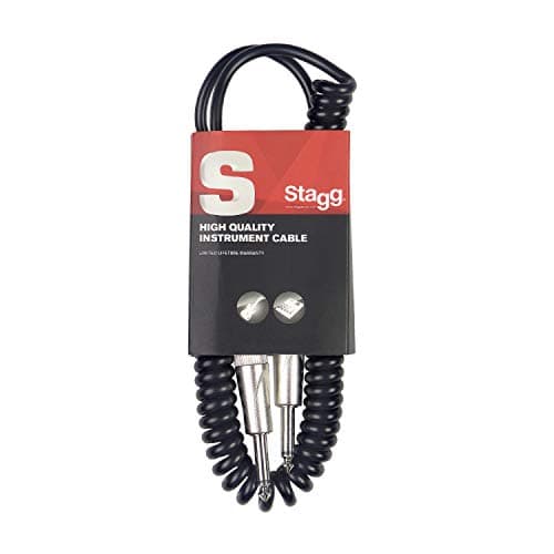 Image of Stagg SGCC6 DL 6m S-Series Coiled Jack to Jack Instrument Cable