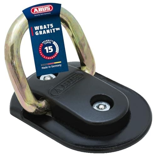 Image of ABUS Granit WBA 75 wall and floor anchor - Fixing anchor for bicycle, motorbike or scooter - Anti-theft device for garages, cellars, house walls - security level 15, Black, One Size