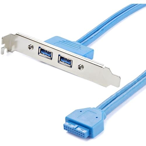 Image of StarTech.com 2 Port USB 3.0 A Female Slot Plate Adapter - USB 3.0 motherboard Adapter - USB 3 plate - USB 3.0 header Adapter (USB3SPLATE), Blue