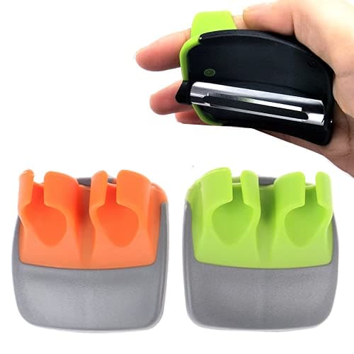 Image of 2 Pcs Hand Vegetable Peeler Palm Peeler Rubber Finger Grips,Silicone Finger Grips Kitchen Gadget,Comfortable to Peel Pumpkin,Carrot,Cucumber,Potato and More