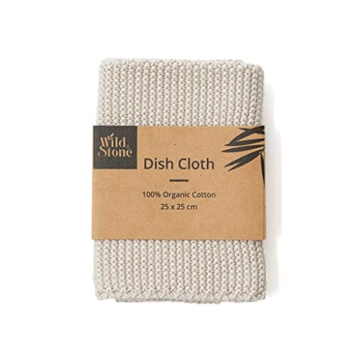 Image of Wild & Stone | Organic Cotton Dish Cloth | Eco-Friendly Kitchen Cloth | Biodegradable & Compostable Cleaning Cloth (Beach Sand)