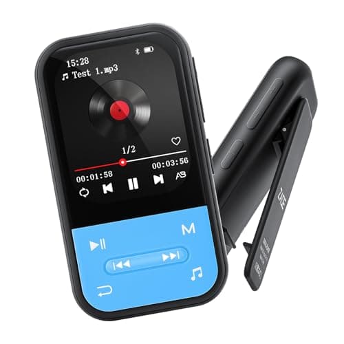 Image of 128GB MP3 Player - Portable MP3 Player with Bluetooth 5.3, Portable Music Player with FM Radio, Voice Recorder, Pedometer, Mini Design Ideal for Sport (Clip-Black)