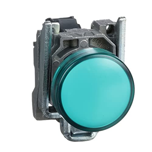Image of Schneider Electric Harmony XB4 - Pilot Indicator Light, Metal, Plain Lens, Integral LED, Industrial Control, 24 V AC/DC, XB4BVB3, Green