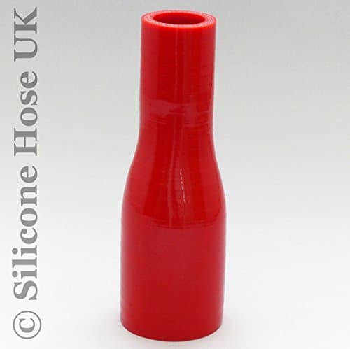 Image of Straight Reinforced Silicone Reducer Inlet Connector Hose for Air or Water - ID 76mm to 63mm - Red