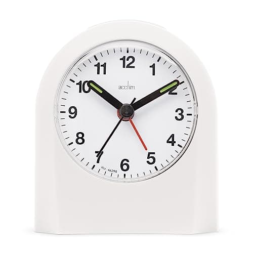 Image of Acctim Palma Analogue Alarm Clock Quartz Luminous Hands (White)
