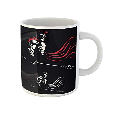 Image of 874 Porcelain Mug Greek of Spartan Warrior Color Versions God War Bodybuilder Coloured Mugs with Handle Ceramic Mug 330Ml for Women,Hot Drinks,Home
