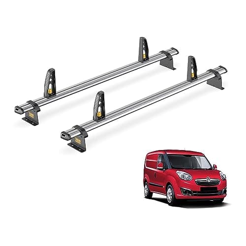 Image of Van Guard Trade Roof Rack for Vauxhall Combo D (2012-2018) 2 Steel Roof Bars & Loadstops - UltiBar Trade - SB284-2