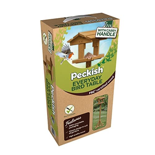 Image of Peckish 60051303 Everyday Bird Table - FSC Wooden, Green, 60 x 60 x 100 cm