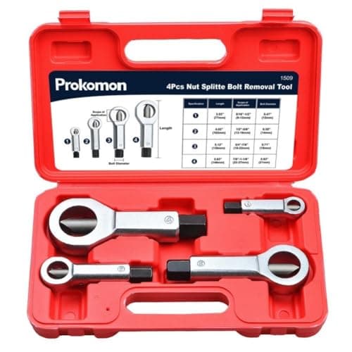 Image of Zoomtools 4pcs Heavy Duty Nut Splitter Broken Damaged Stuck Removal Tool,Nut Removal Splitting Tool
